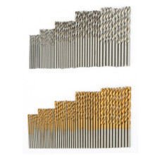 Precisieboorbitset met titaniumcoating, microboren van snelstaal voor metaal, hout, kunststof en aluminium, duurzame spiraalboren met een soepel