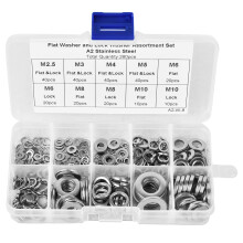 Unterlegscheiben-Set, verschiedene Größen, Edelstahl, korrosionsbeständig, stoßdämpfend, langlebig, mit Dichtungsring, druckverteilend, einfach