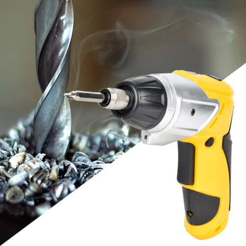 Rechargeable Electric Screwdriver With Dual Driver Compact Design Cordless Drill Ergonomic Grip LED Light Forward Reverse Button Lightweight Durable 1