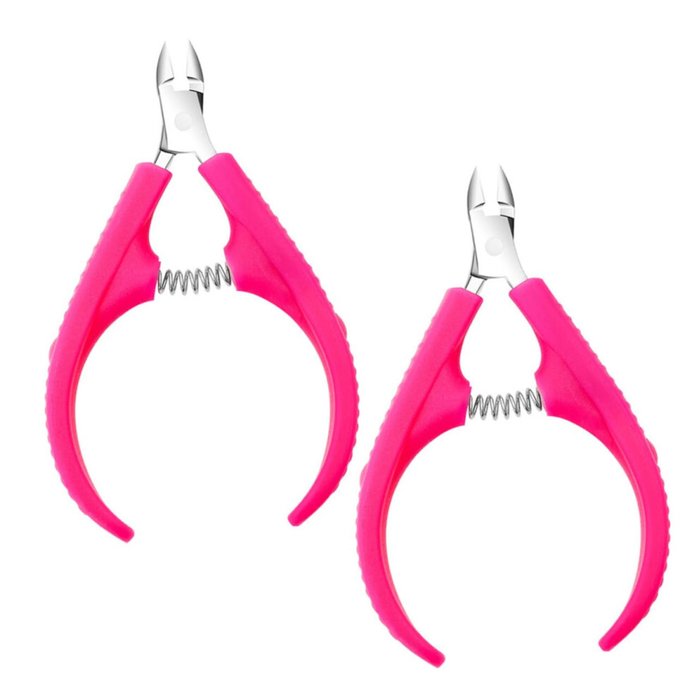 Stainless Steel Cuticle Nipper 2pcs Professional Trimmer for Manicure Pedicure with Sharp Blades