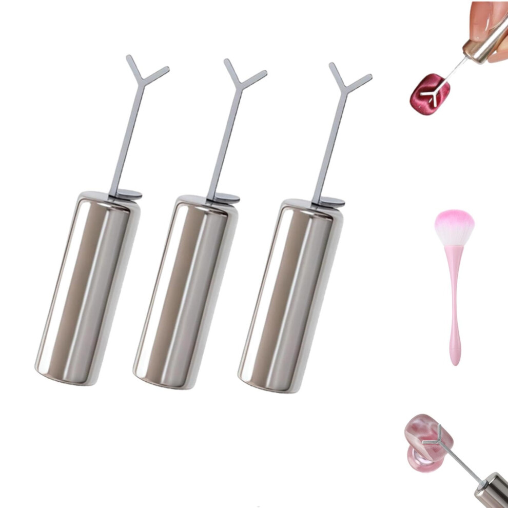 Heart and YShaped Cat Eye Nail Magnet Set for Magnetic Nail Art Design, 3pcs