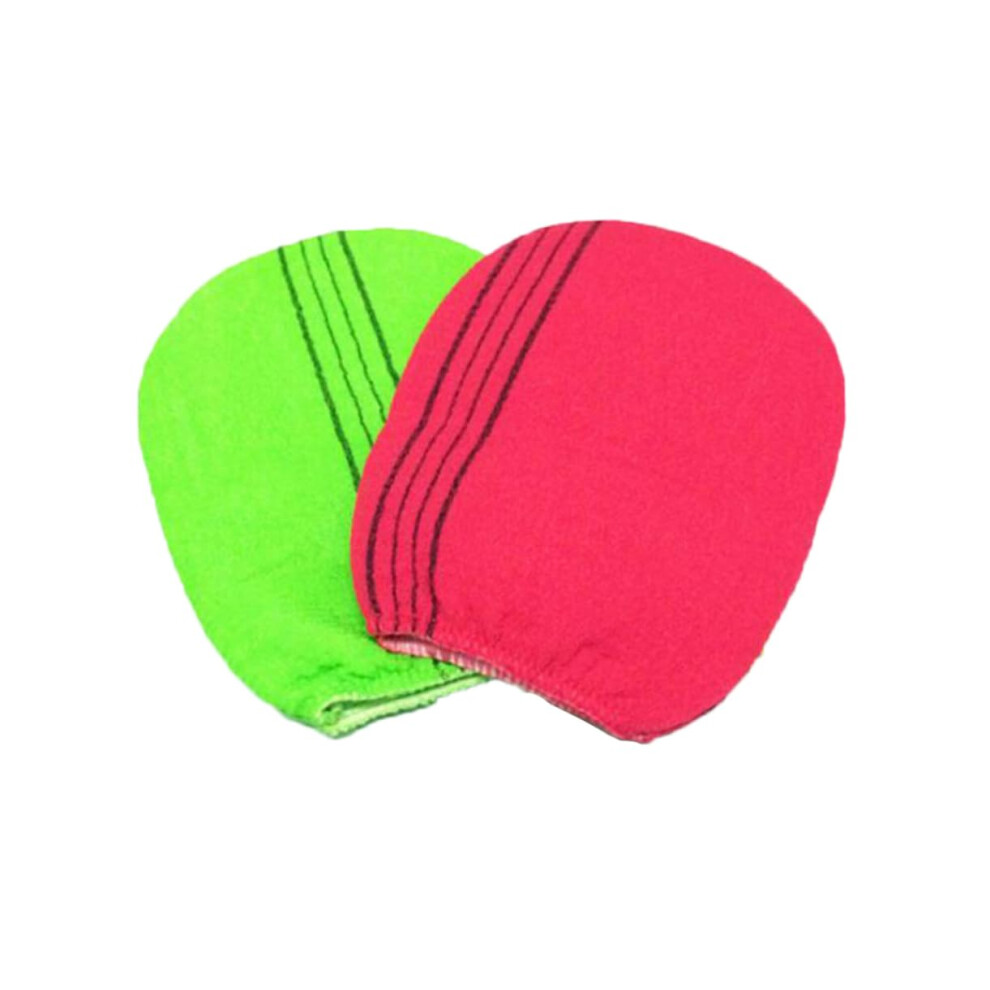 Exfoliating Bath Gloves for Sensitive Skin, 2pcs Rayon Shower Scrubber Mitts Random Color