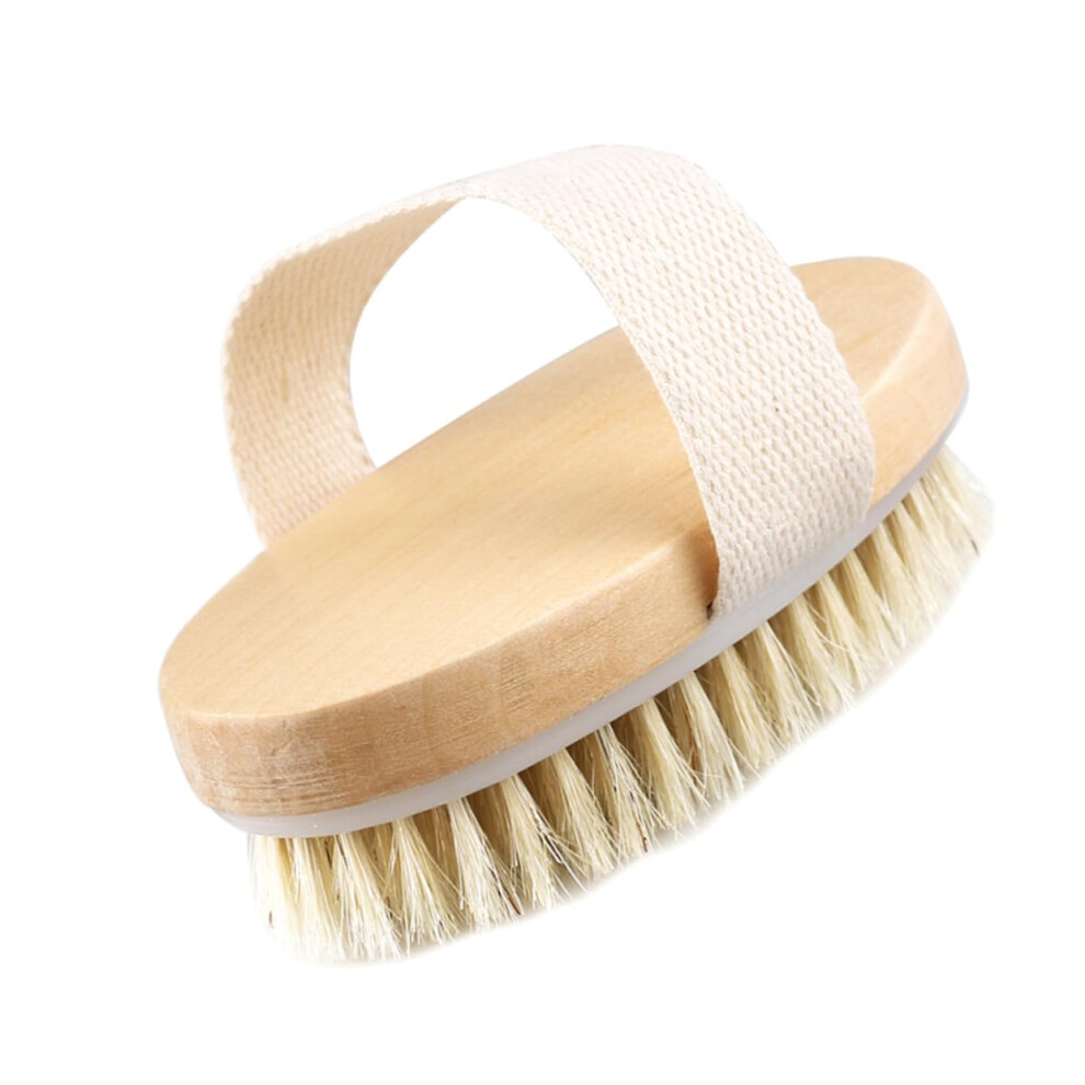 Body Scrubber Natural Bristle Wooden Dry Body Brush for Gentle Skin Exfoliation and Spa Use