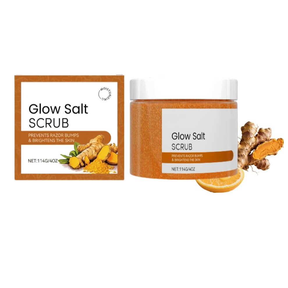 Turmeric Body Scrub Salt Exfoliant for Glowing Skin, Brightening and Nourishing Care 1pcs