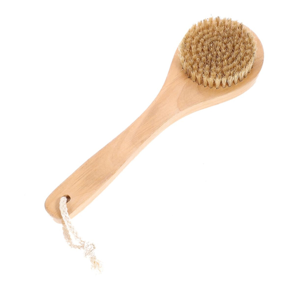 Bath Brush with Wooden Handle, Soft Bristle Shower Brush for Gentle Exfoliation and Massage