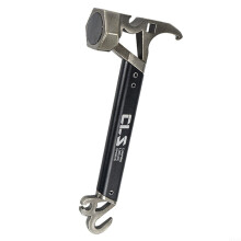 Camping Hammer Stainless Steel Tent Mallet with Nail Puller Bottle Opener AntiSlip Grip for Hiking