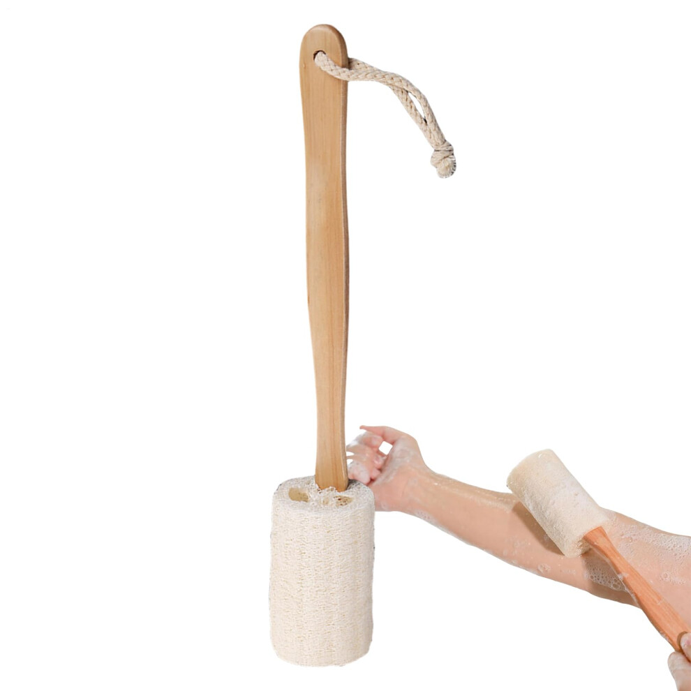 Loofah Back Scrubber with Long Handle for Deep Exfoliation, Shower Brush for Bath and Spa