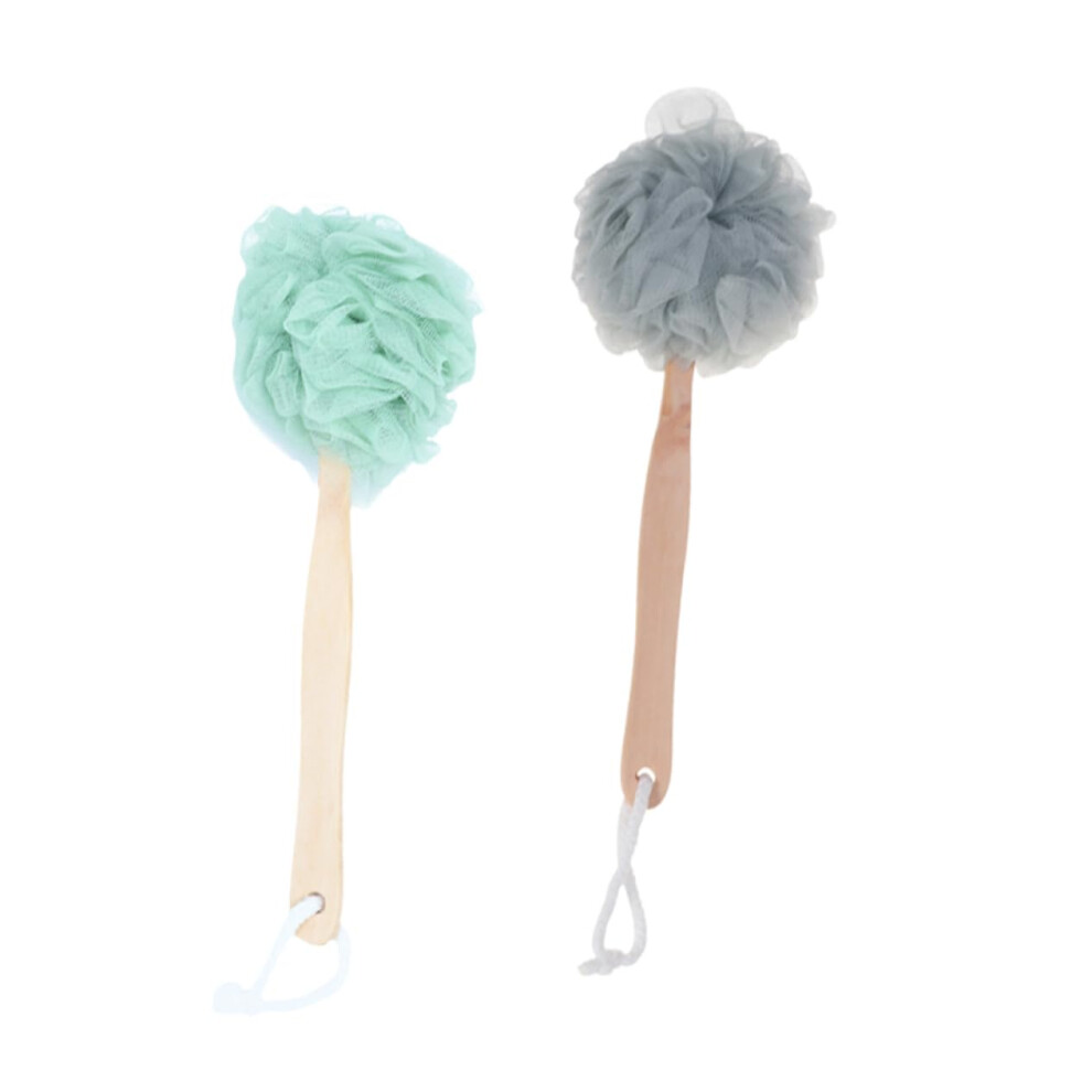 Long Handle Bath Sponge and Back Scrubber 2pcs EcoFriendly Nylon Loofah for Shower Gentle Exfoliation