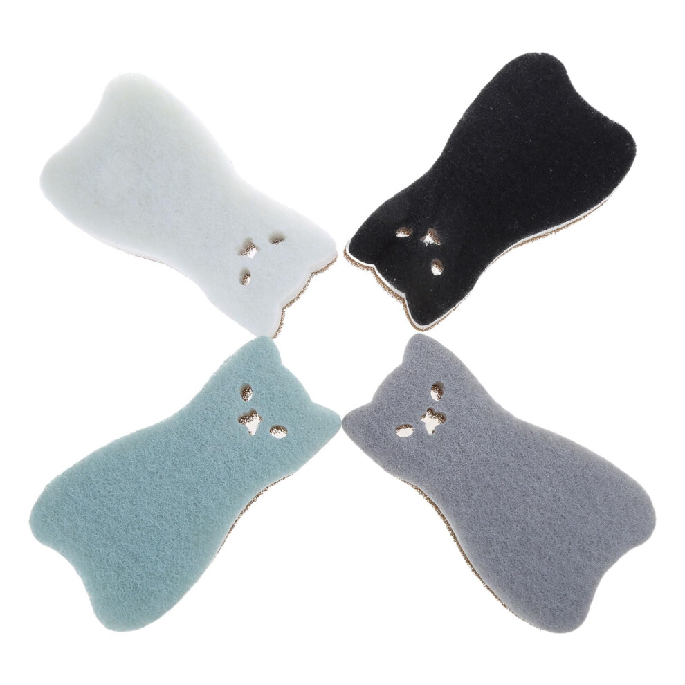 Cat Shaped Sponge Set of 4  Cute Absorbent Sponges for Kitchen, Bathroom and MultiPurpose Cleaning