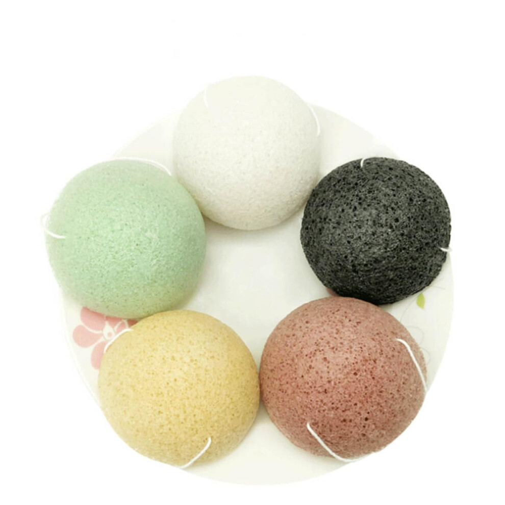 Konjac Facial Sponge Set with Charcoal for Sensitive Skin Gentle Exfoliation and Pore Cleansing