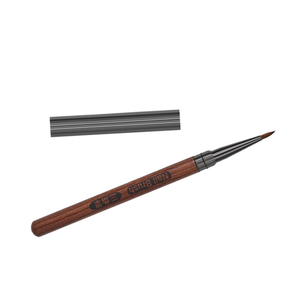 Professional Sandalwood Nail Art Brush and Pen with Ergonomic Triangular Handle for Precision Detailing