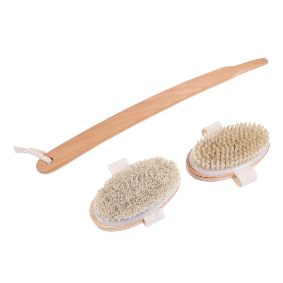 Long Handle Back Scrubber with Natural Boar Bristle Bath Brush for Exfoliating and Skin Care