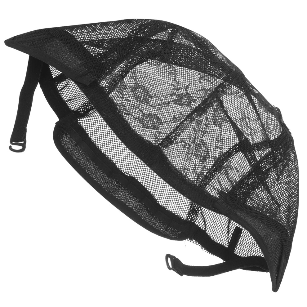 Unisex Black Breathable Mesh Lace Wig Cap With Elastic Adjustable Fit For Secure Hair Containment