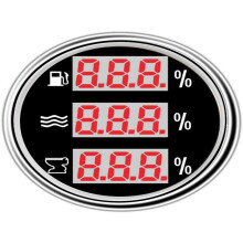 Digital 3 in 1 Car Boat Gauge 52mm Multifunctional Tachometer Water Temp Oil Pressure Voltmeter Fuel Level
