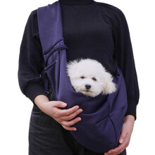 Cat Sling Carrier Pet Sling Bag Reversible Design with Adjustable Strap and Pocket for Small Pets Blue
