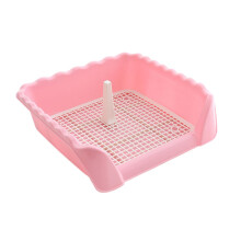 Pet Potty Training Tray with Guardrail Protection for Puppy Pee Pads, Pink