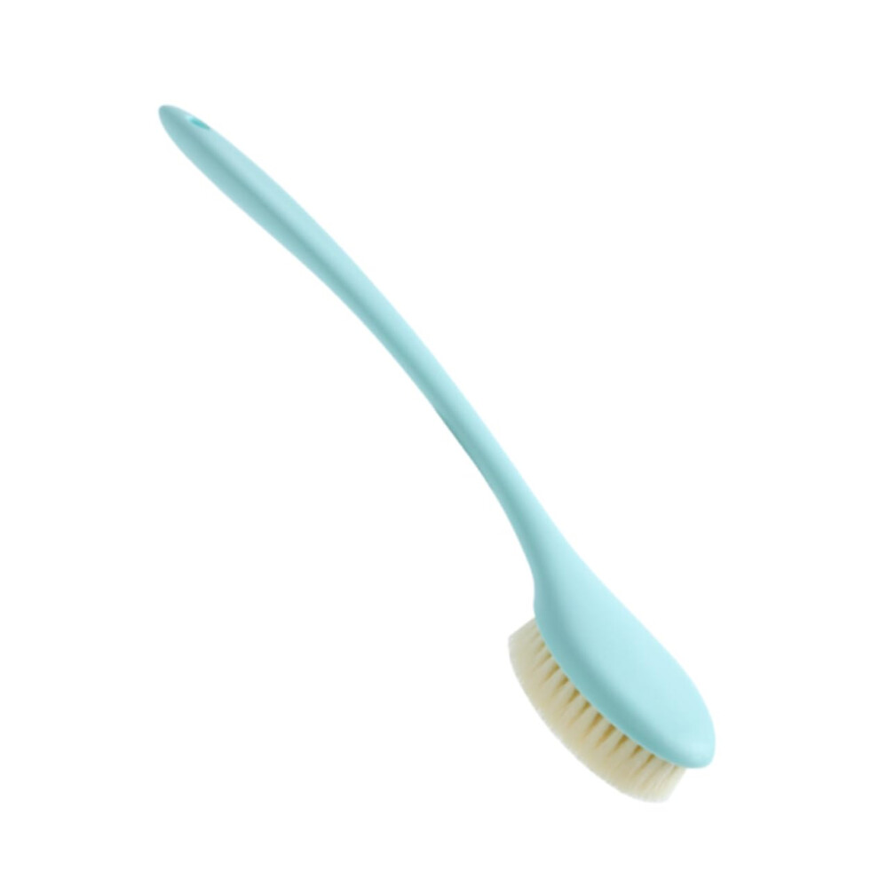 Bath Back Scrubber with Long Ergonomic Handle, Soft Bristle Exfoliating Bath Brush, Blue