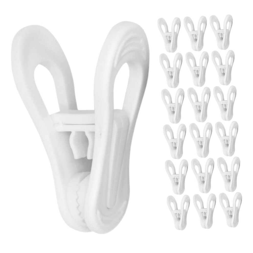 30Pcs Large Windproof Clothesline Clips With Secure Grip For Quilts Sheets Skirts Pants White 9164114279378