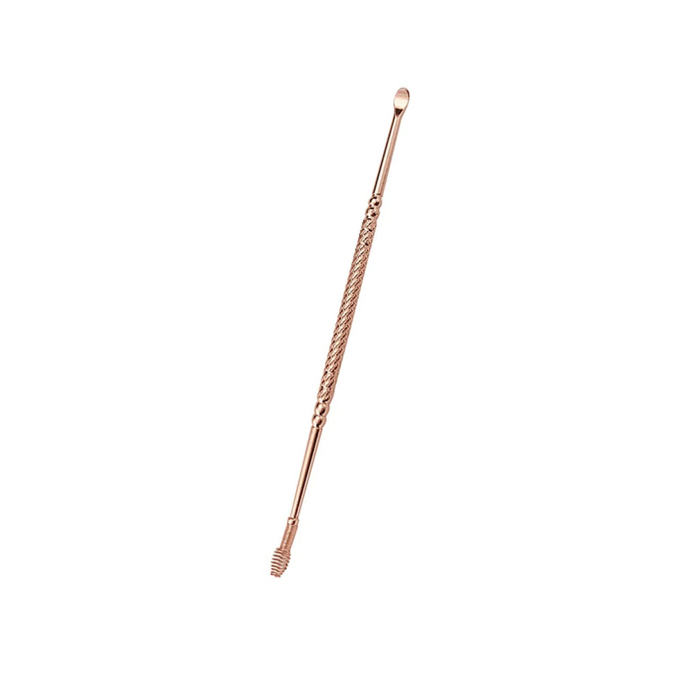 Gold Ear Wax Removal Tool Rose Stainless Steel Doubleended Ear Pick Set With Antislip Grip