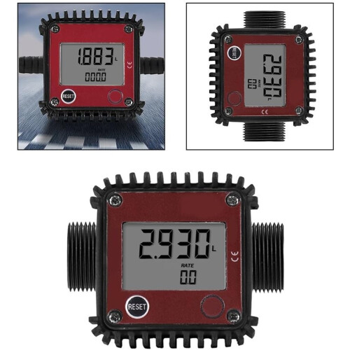 Dn25 External Thread Digital Display Gear Flow Meter 10100 L/min Range, Accuracy 1%, Repeatability 0.5%, Oil Wa 1