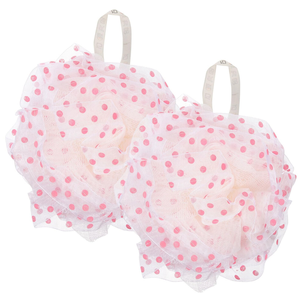 2PCS Large Bath Loofah Balls Shower Scrubber with Rich Foam for Gentle Full Body Exfoliation