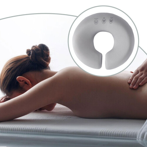Face Down Massage Pillow Grey Memory Foam Face Cradle for Spa Table with Removable Cover 1