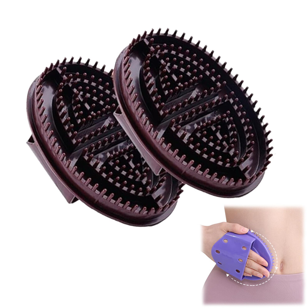 Brown Meridian Massage Brush For Deep Meridian Stimulation And Full Body Relief With Ergonomic Grip