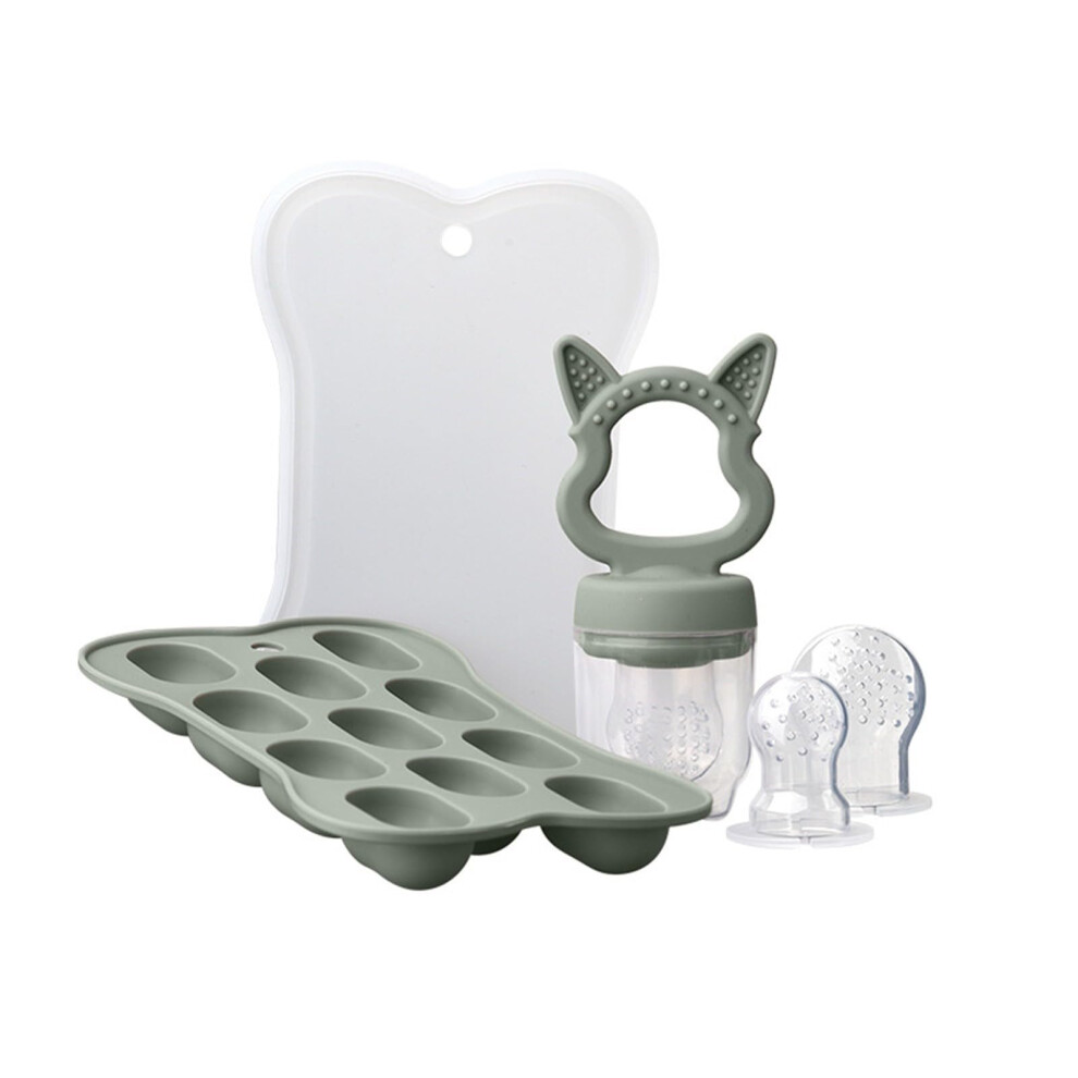 Baby Food Feeder Silicone Pacifier with Freezer Tray for Infant Self Feeding Mess Storage