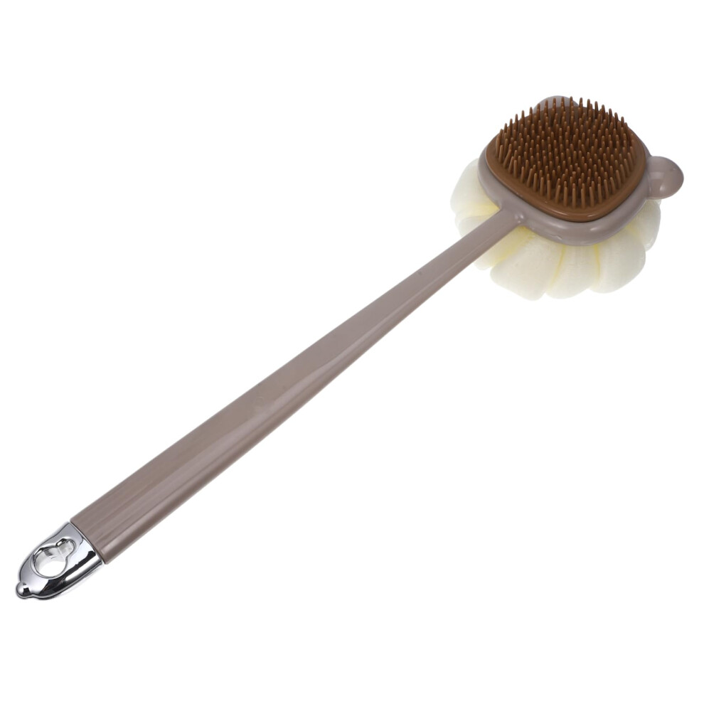 Bath Brush and Shower Scrubber with Long Handle, DualSided for Gentle Back Exfoliation