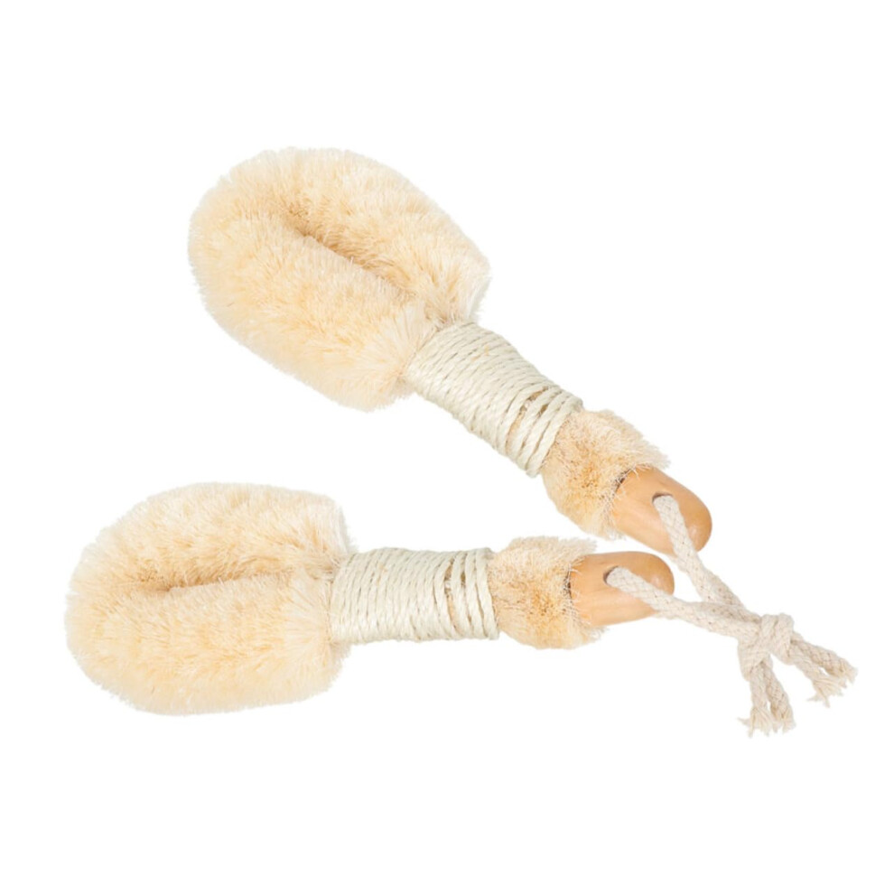 2pcs Natural Sisal Body Scrub Brush for Gentle Exfoliation and Ergonomic Dry Brushing Shower Use