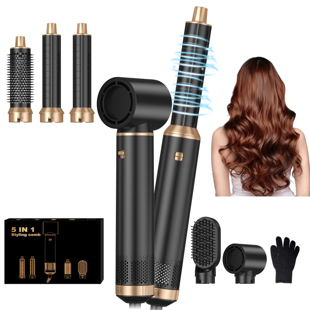 Blow Dryer Brush with Detachable Air Curler, Hot Air Brush Styler for Straightening and Curling Hair