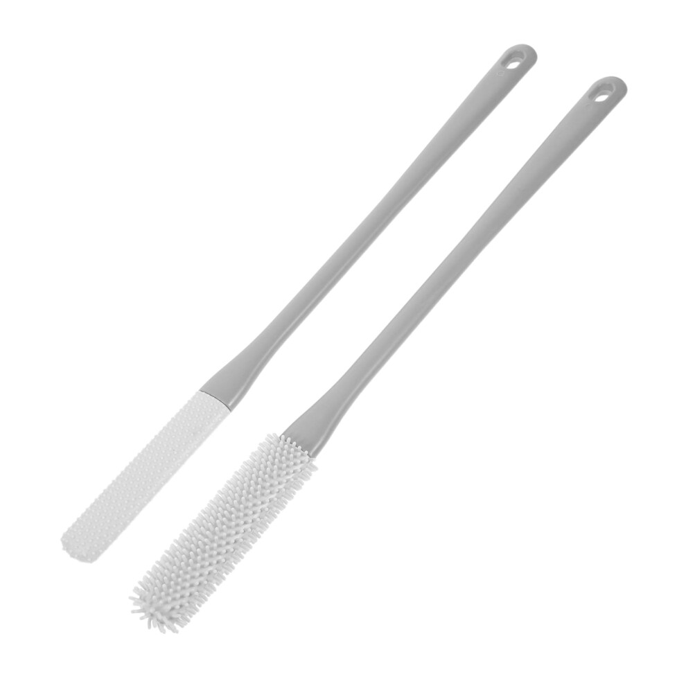 Long Handle Foot Scrubber Brush with Soft Silicone Bristles for Gentle Exfoliation and Foot Care