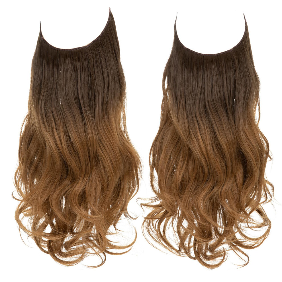Unisex 16 Inch Ombre 10T27 Long Curly Wig For Women With Bangs, Synthetic Hair, Natural Gloss Finish
