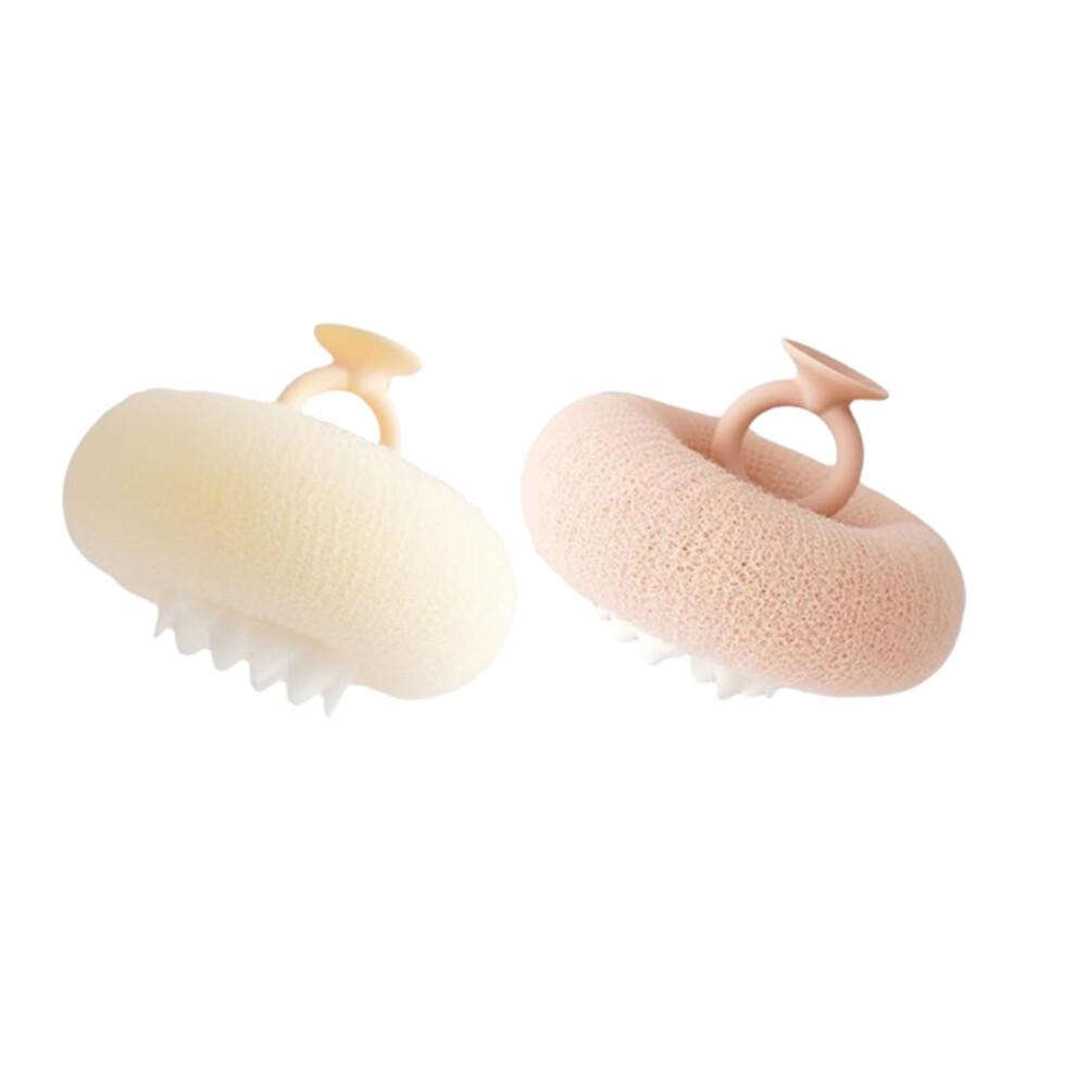 Sunflower Bath Sponge with Suction Cup, 2in1 Exfoliating Loofah for Gentle Skin Cleaning