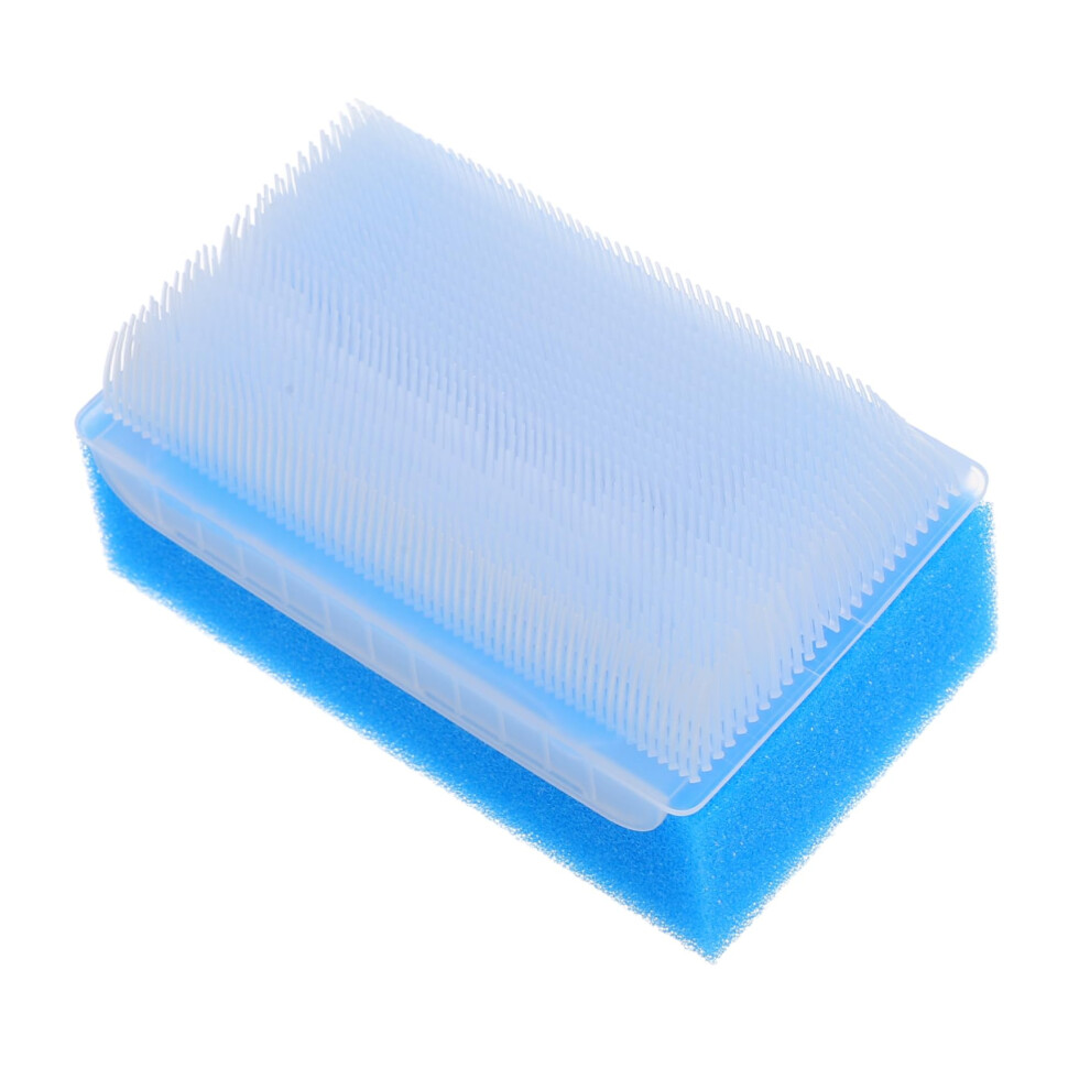 Soft Baby Bath Sponge And Gentle Infant Bath Brush For Newborn Sensitive Skin In Bright Blue