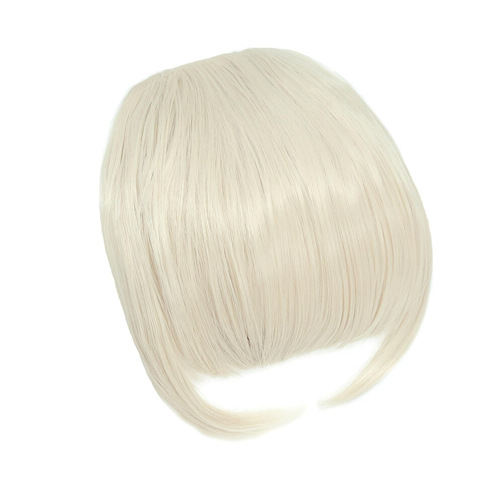 Unisex Clip In Bangs Hair Extensions For Women Synthetic Blunt Fringe Hairpiece Natural Look Color 60