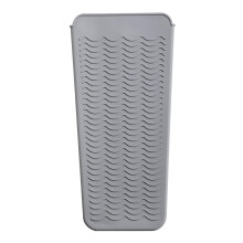 Heat Resistant Silicone Mat for Curling Iron and Flat Iron with 2 in 1 Pouch Design, Gray