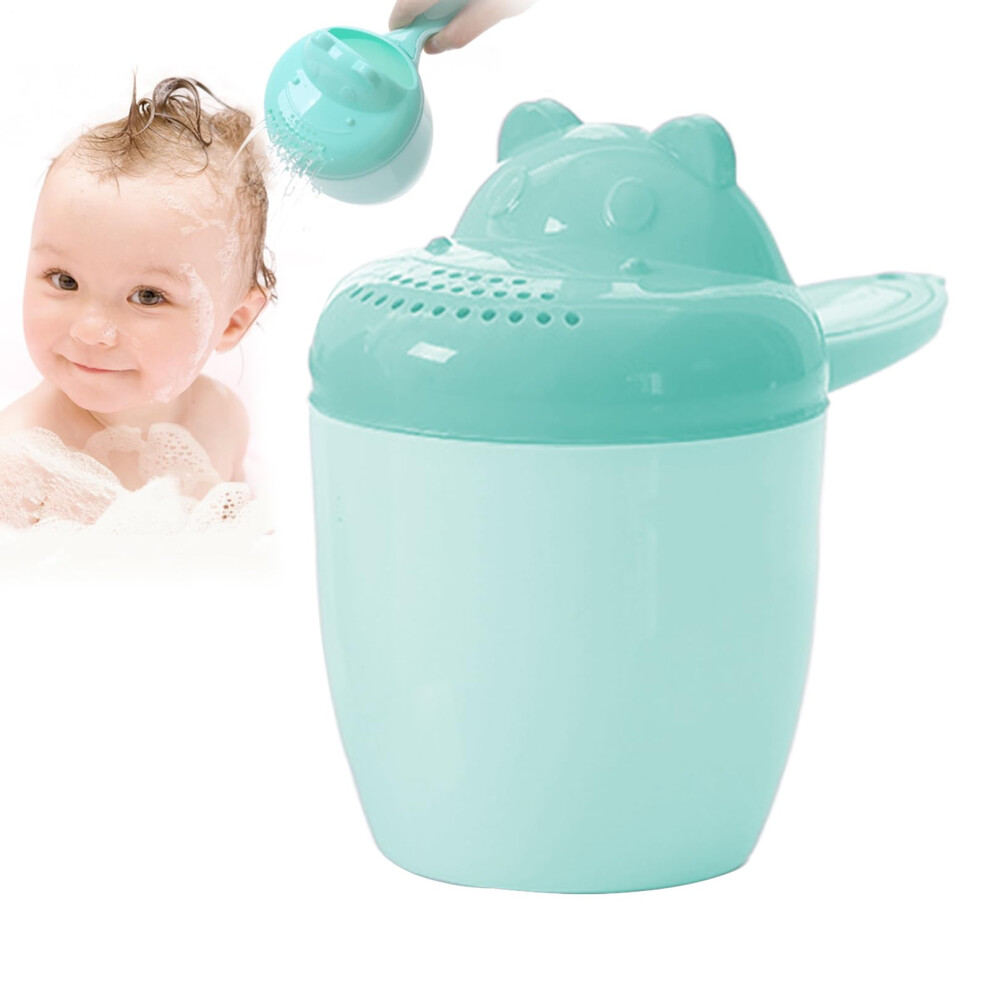 Baby Bath Rinse Cup Cartoon Safety Thickened Pourer For Kids Toddlers Head Washing Shampoo Shower Cleaning Green