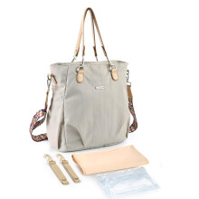 Large Capacity Waterproof Diaper Bag with Stroller Straps and Changing Mat Ivory Travel Nappy Bag
