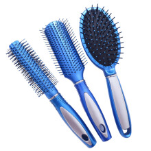 3 Piece Hair Brush Set for Women and Men, Round Barrel and Paddle Brushes for Wet and Dry Hair
