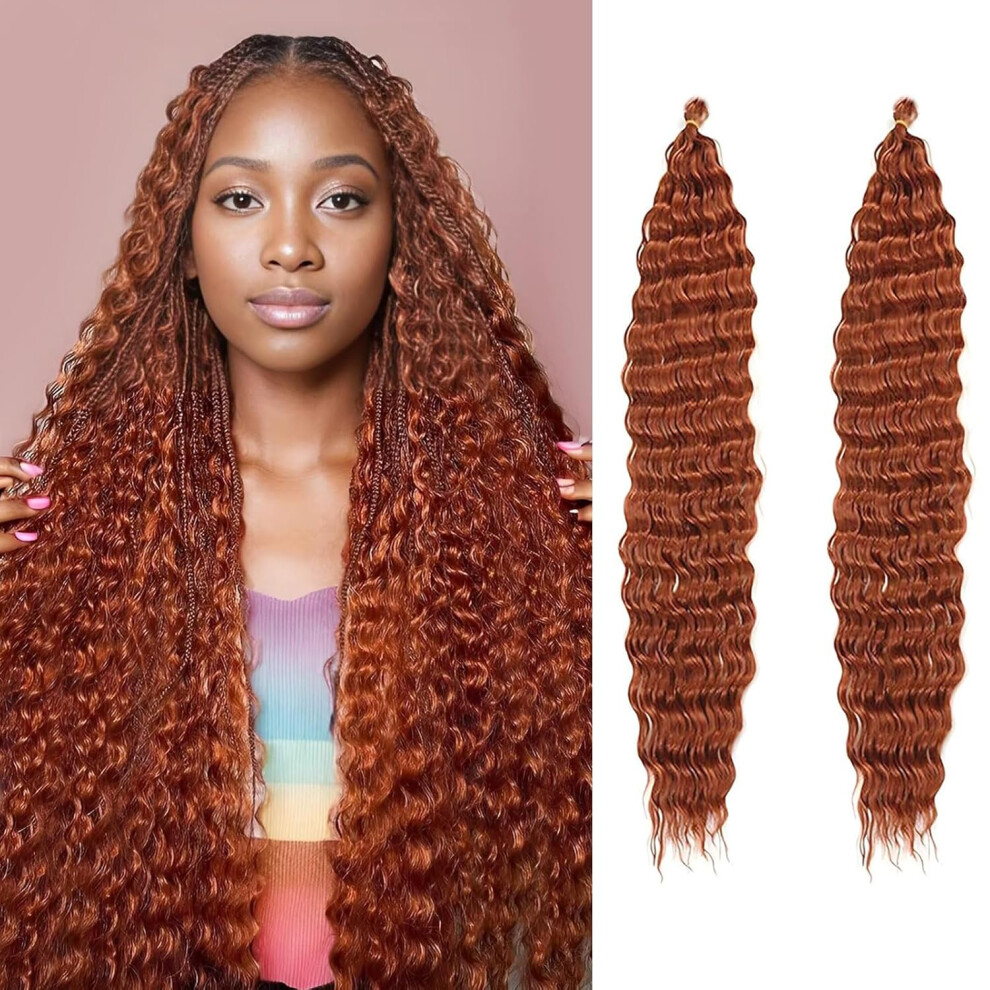 Unisex Black 18 Inch Ocean Wave Crochet Braiding Hair For Women, Synthetic Wet And Wavy Extensions (#350, Pack Of 2)