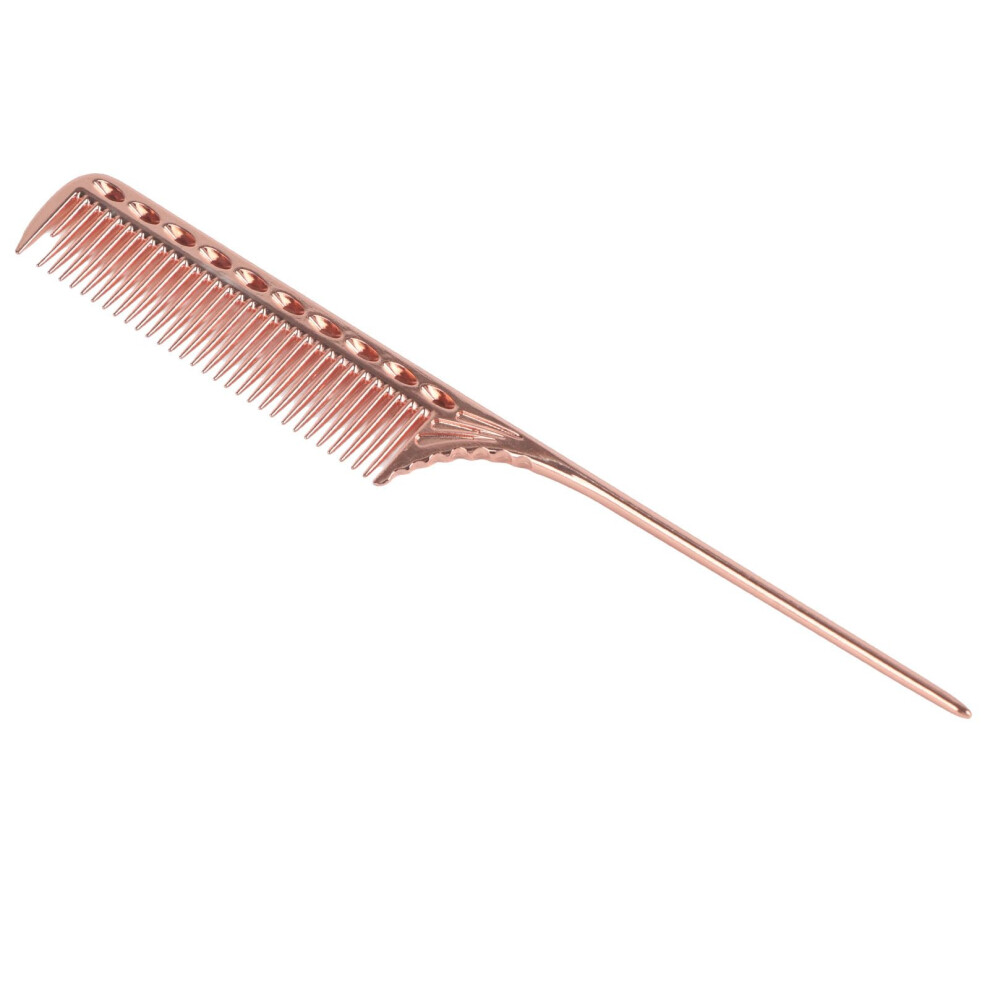 Professional Rat Tail Comb Rose Gold Metal Tail Comb for Precise Hair Sectioning and Styling