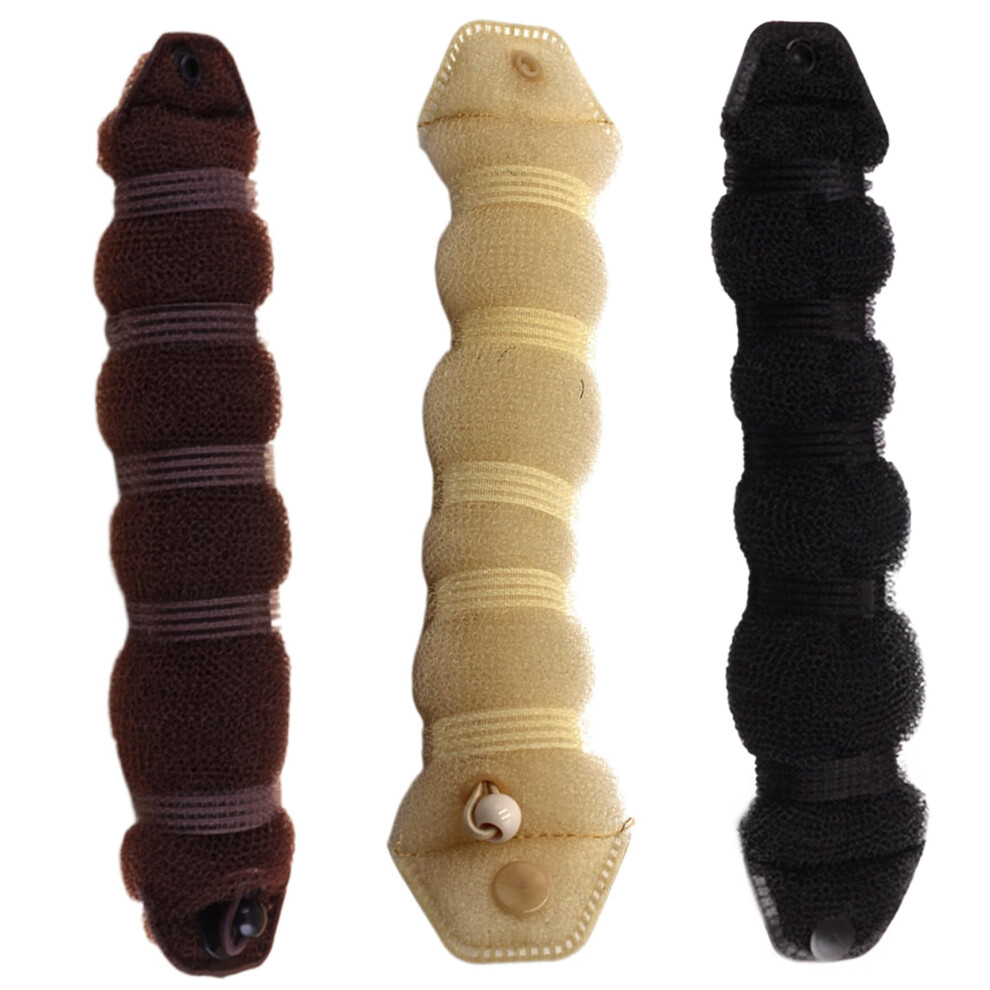 Hair Bun Maker Set, 3pcs 24cm Foam Bun Shaper for Women, Easy DIY Heatless Hair Styling Tool