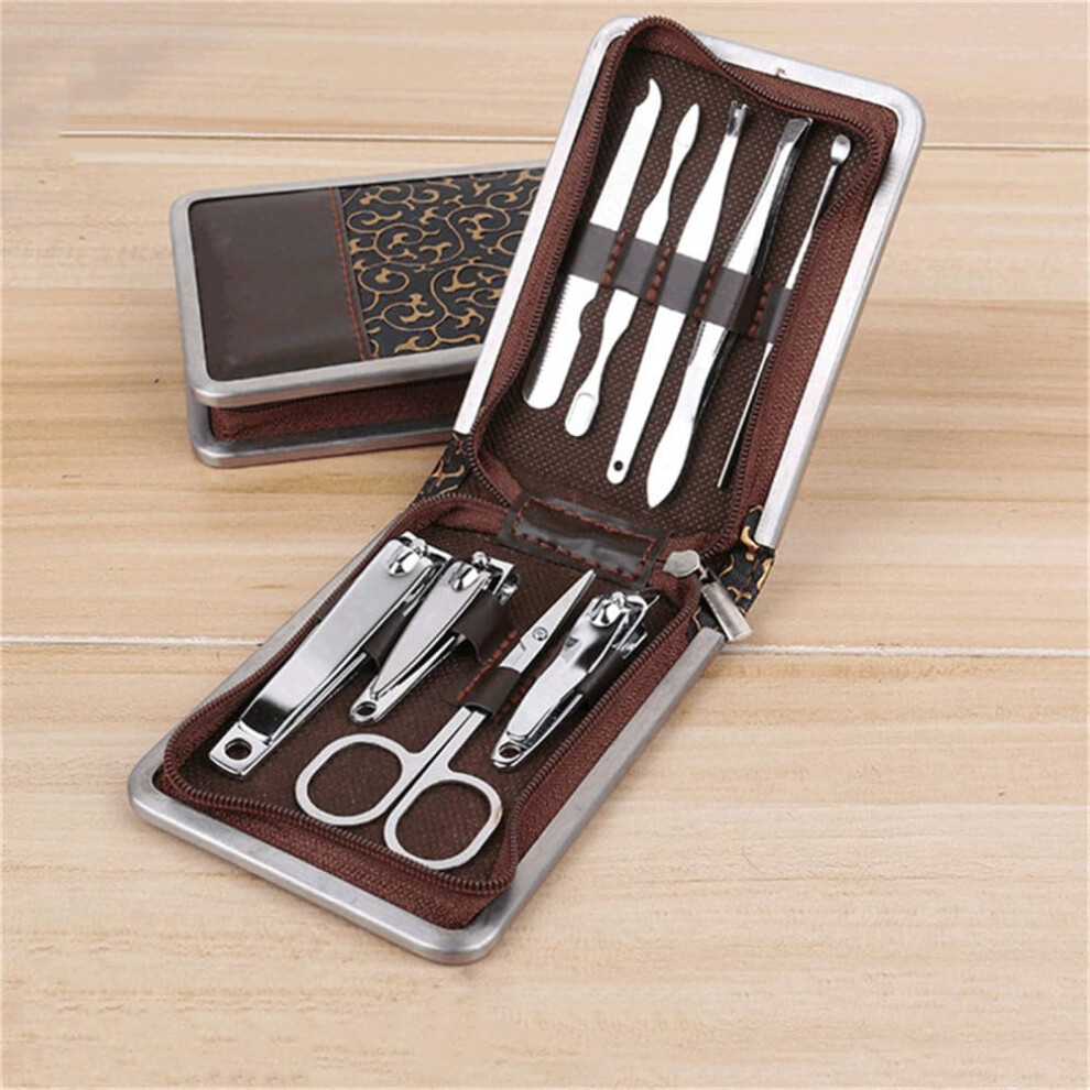 Manicure Set 9Piece Professional Nail Clipper and Grooming Kit with Travel Case and GiftReady Design