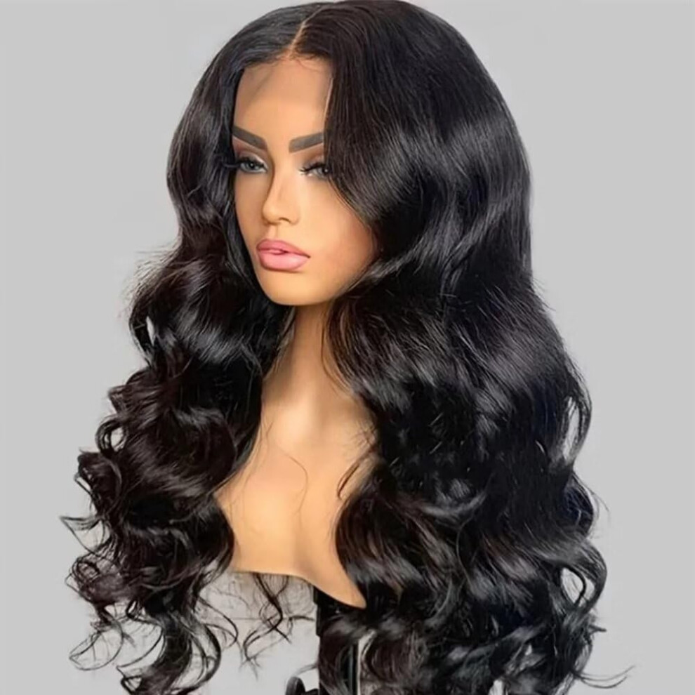 Brazilian Body Wave 13x6 HD Lace Front Wig 16 Inch Human Hair Glueless Pre Plucked Natural Hairline 150% Density