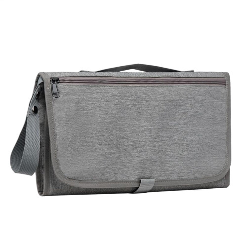 Large Capacity Diaper Bag Backpack with Foldable Changing Pad, Stylish Multi Compartment Organizer, Light Gray