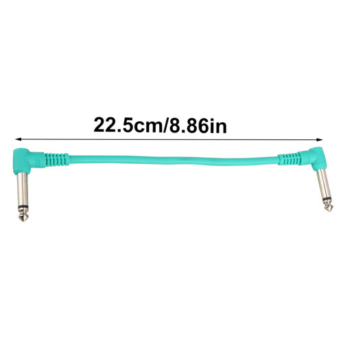 Cabo patch para guitarra durável e flexível de 6 polegadas, cabo de áudio curto antirruído de 6,35 mm com plugue em ângulo reto, integridade de 1