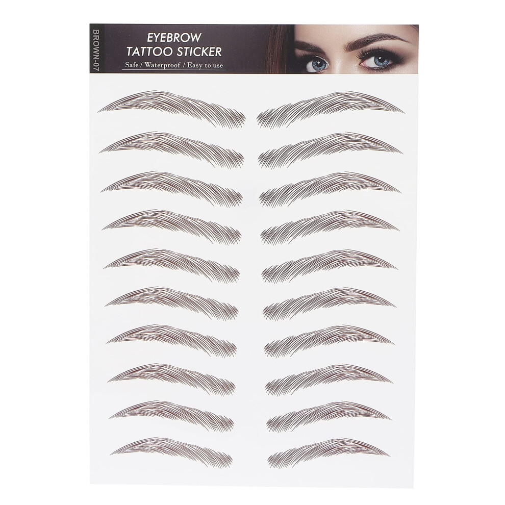 Eyebrow Tattoo Stickers Waterproof 4D Hairlike Natural Brow Transfer Sheet with 11 Pairs