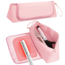 Hair Styling Tool Travel Bag with Heat Resistant Silicone Mat, MultiTool Organizer for Travel, Pink