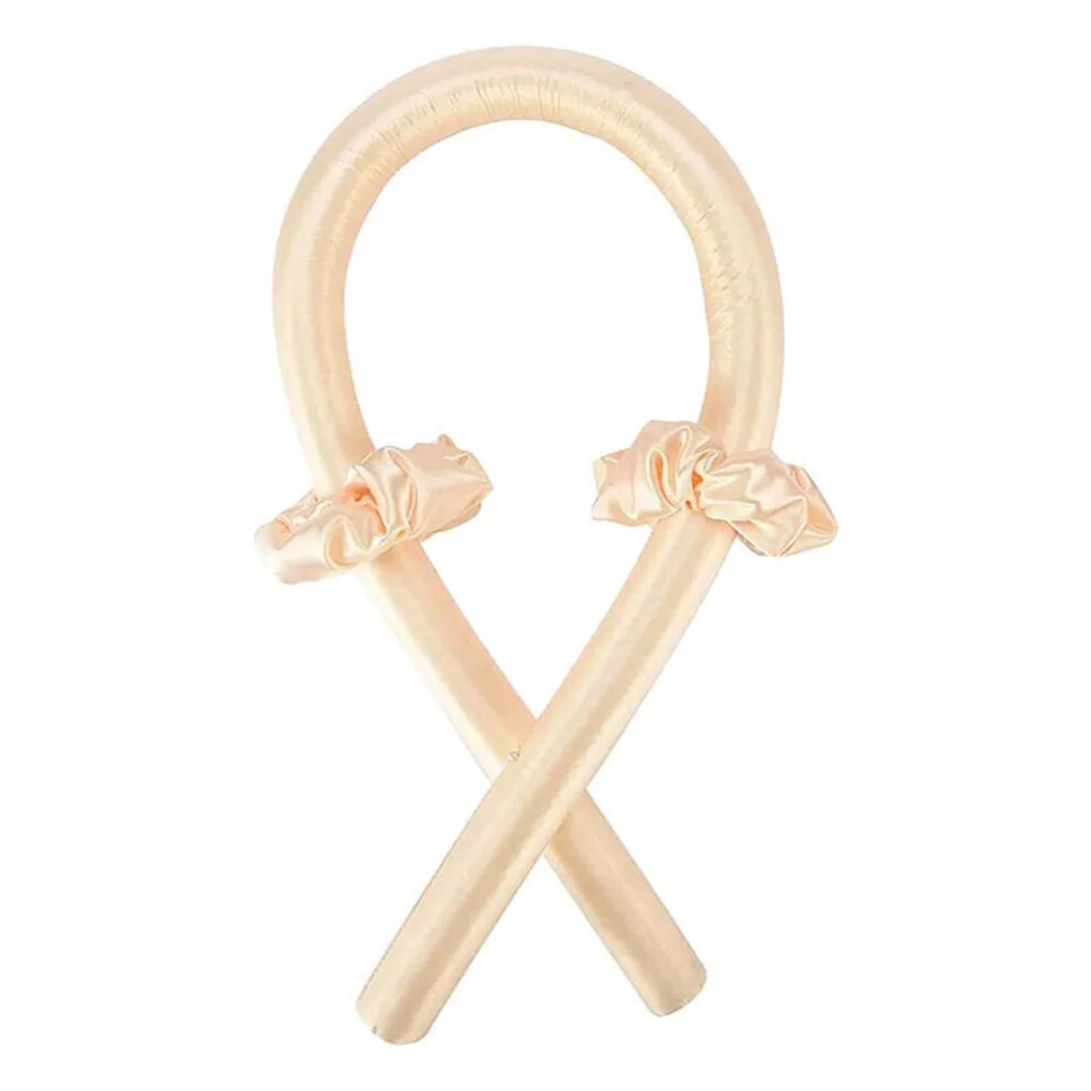 Heatless Hair Curlers Silk Ribbon No Heat Curling Rod Headband for Overnight Styling Champagne
